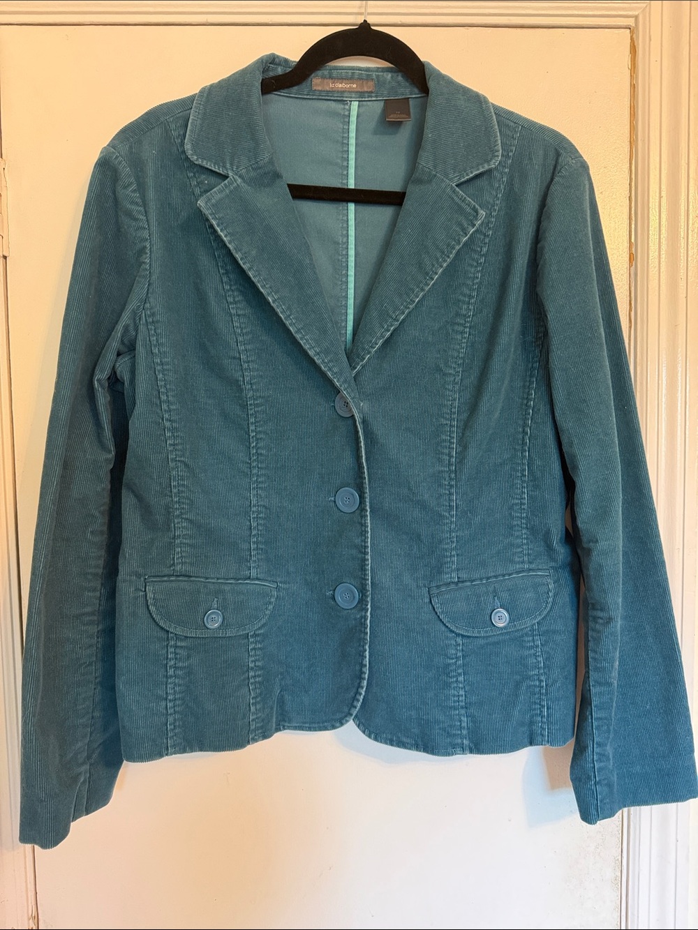 Liz Claiborne Teal Corduroy Blazer Jacket